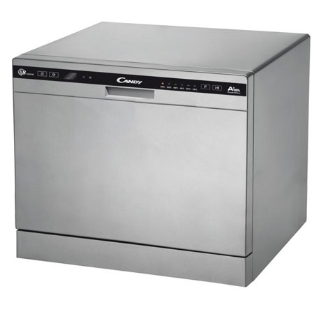 Masina de spalat vase Candy CDCP 8S, Independenta, Compacta, 8 seturi, 6 programe, 55 cm, Argintiu 32002230